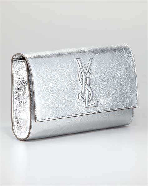 silver clutch ysl|white ysl clutch price.